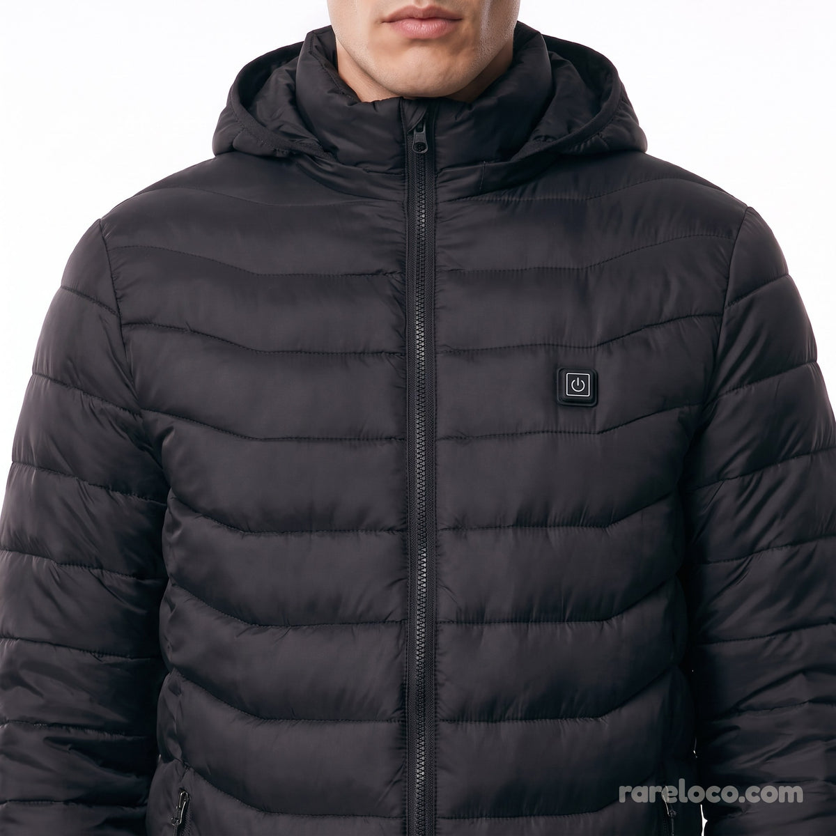 Black: chest detail with the heating button